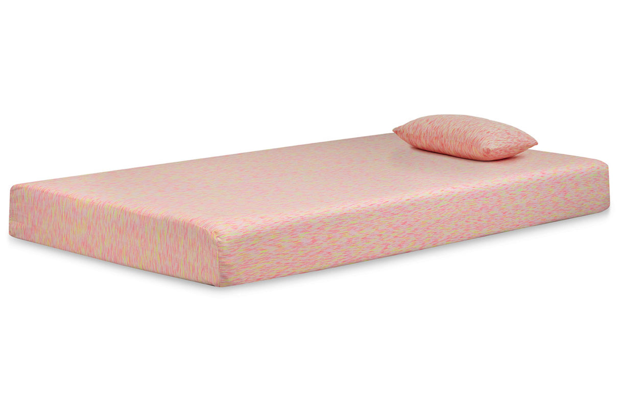 iKidz Pink Pink Twin Mattress and Pillow from Ashley - Luna Furniture