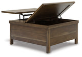 MORIVILLE Grayish Brown Lift-Top Coffee Table from Ashley - Luna Furniture