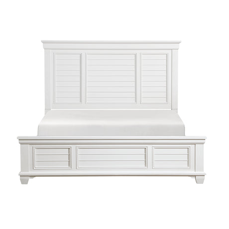 Mackinac White King Panel Bed from Homelegance - Luna Furniture