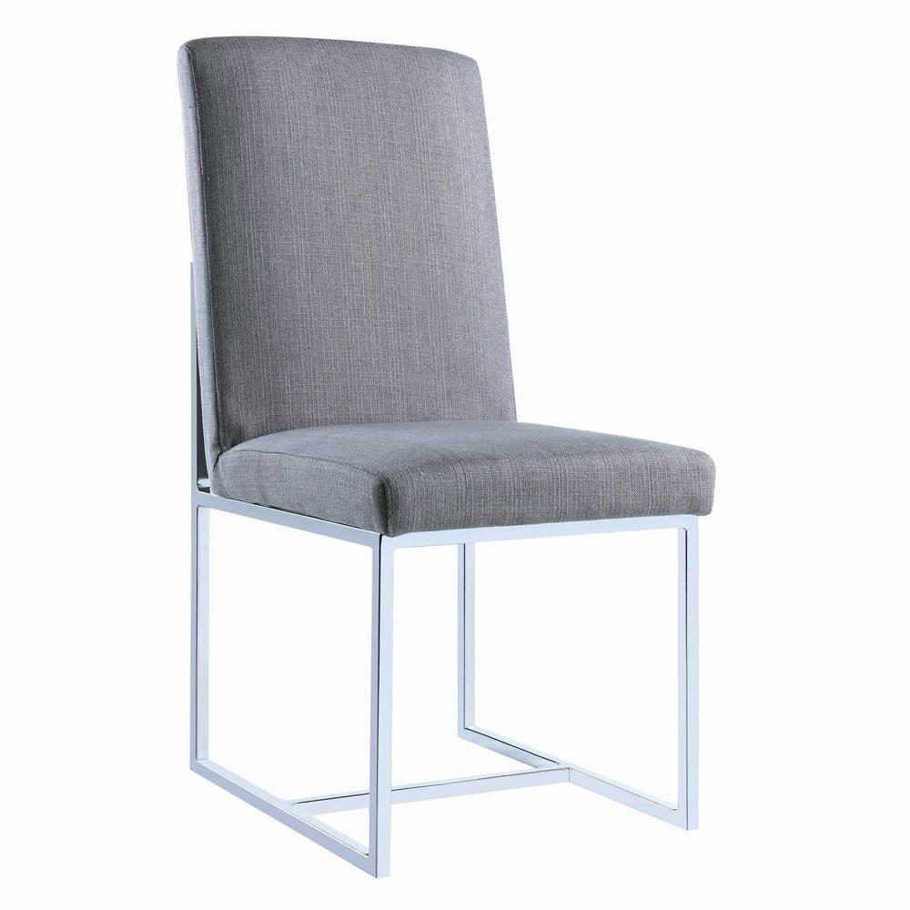 Mackinnon Gray and Chrome Upholstered Side Chairs, Set of 2 from Coaster - Luna Furniture