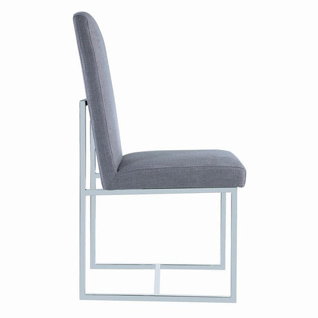 Mackinnon Gray and Chrome Upholstered Side Chairs, Set of 2 from Coaster - Luna Furniture