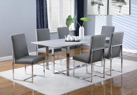 Mackinnon Gray and Chrome Upholstered Side Chairs, Set of 2 from Coaster - Luna Furniture