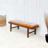 Maddox Tan Leather Bench from Midinmod - Luna Furniture