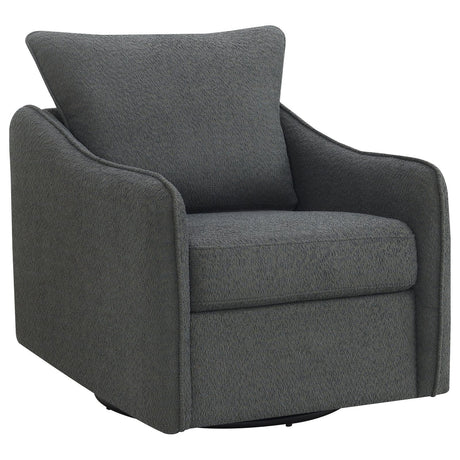 Madia Charcoal Gray Boucle Upholstered Swivel Glider Chair from Coaster - Luna Furniture