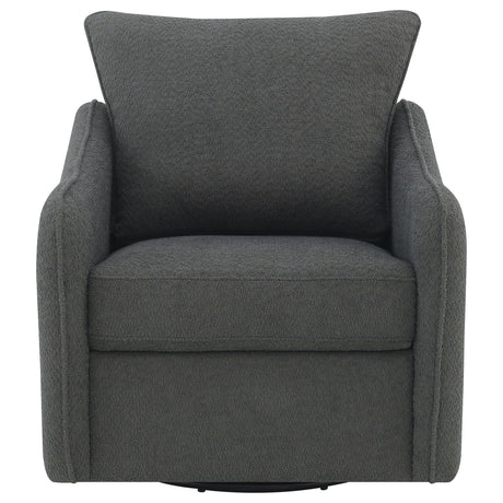 Madia Charcoal Gray Boucle Upholstered Swivel Glider Chair from Coaster - Luna Furniture