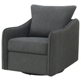 Madia Charcoal Gray Boucle Upholstered Swivel Glider Chair from Coaster - Luna Furniture