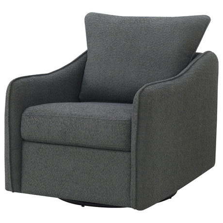 Madia Charcoal Gray Boucle Upholstered Swivel Glider Chair from Coaster - Luna Furniture