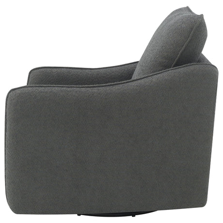 Madia Charcoal Gray Boucle Upholstered Swivel Glider Chair from Coaster - Luna Furniture