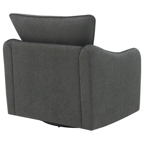 Madia Charcoal Gray Boucle Upholstered Swivel Glider Chair from Coaster - Luna Furniture
