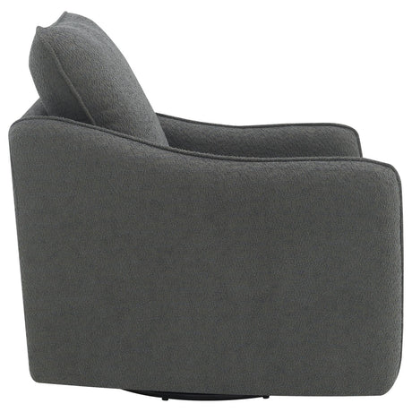 Madia Charcoal Gray Boucle Upholstered Swivel Glider Chair from Coaster - Luna Furniture