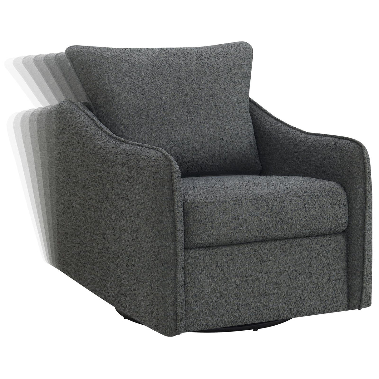 Madia Charcoal Gray Boucle Upholstered Swivel Glider Chair from Coaster - Luna Furniture