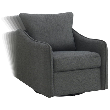 Madia Charcoal Gray Boucle Upholstered Swivel Glider Chair from Coaster - Luna Furniture