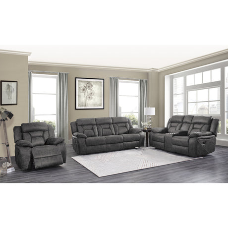 Madrona Hill Gray Double Reclining Living Room Set from Homelegance - Luna Furniture