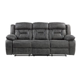 Madrona Hill Gray Double Reclining Living Room Set from Homelegance - Luna Furniture