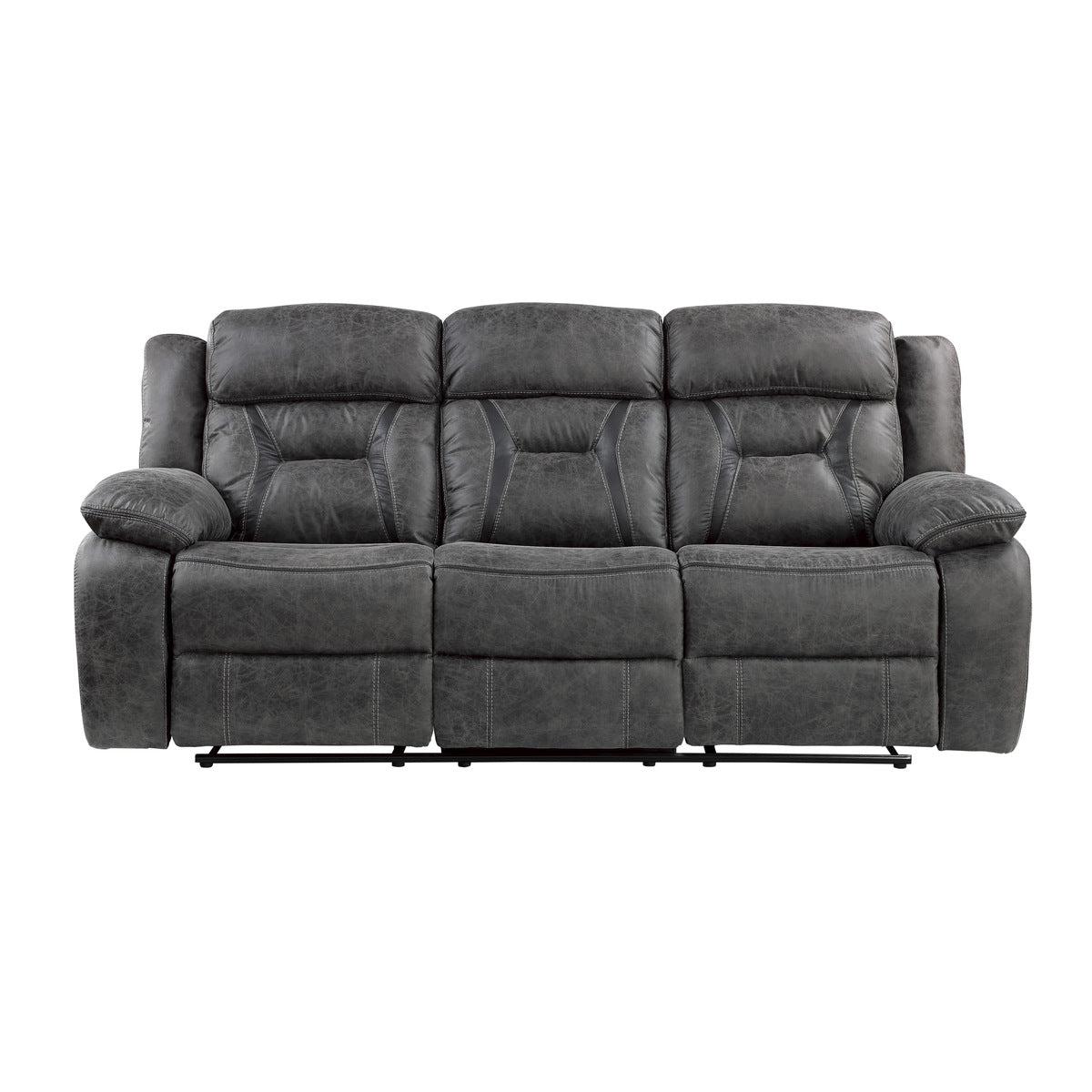 Madrona Hill Gray Double Reclining Sofa from Homelegance - Luna Furniture
