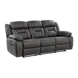 Madrona Hill Gray Double Reclining Sofa from Homelegance - Luna Furniture