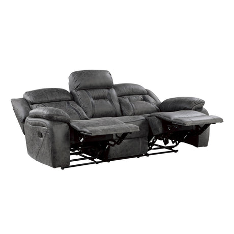 Madrona Hill Gray Double Reclining Sofa from Homelegance - Luna Furniture
