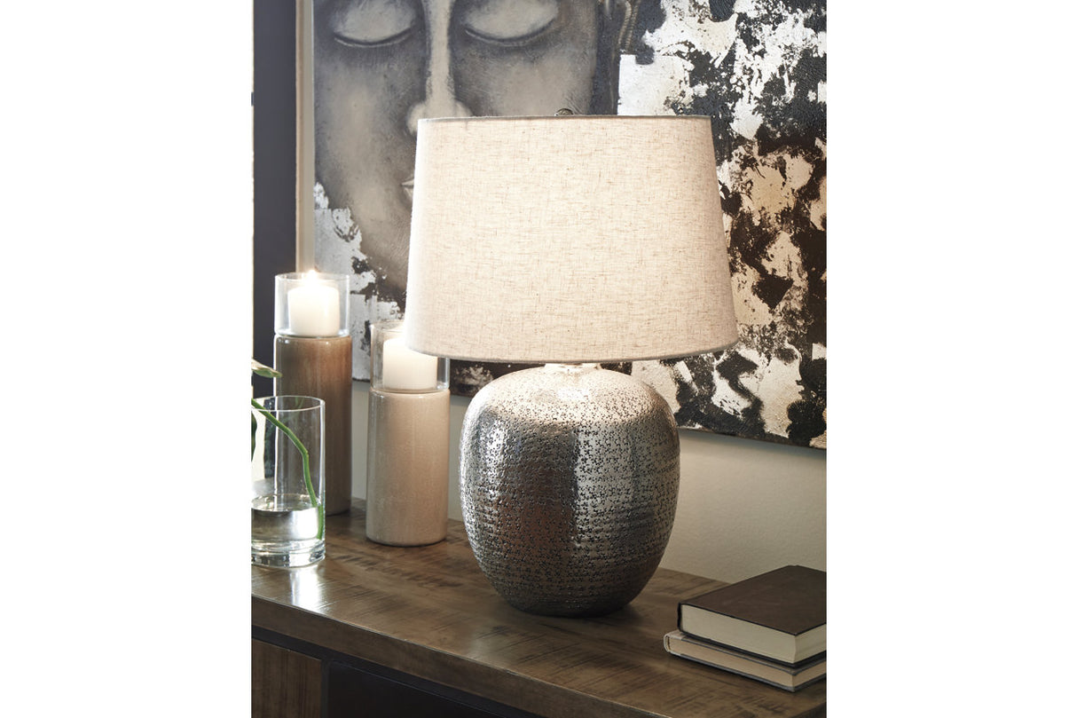 Magalie Antique Silver Finish Table Lamp from Ashley - Luna Furniture