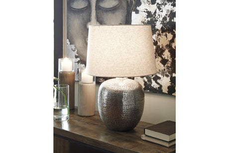Magalie Antique Silver Finish Table Lamp from Ashley - Luna Furniture