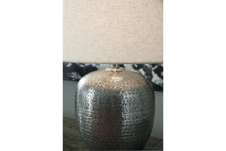 Magalie Antique Silver Finish Table Lamp from Ashley - Luna Furniture
