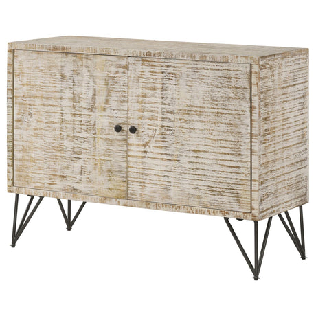 Maille White Washed 2-Door Accent Cabinet from Coaster - Luna Furniture