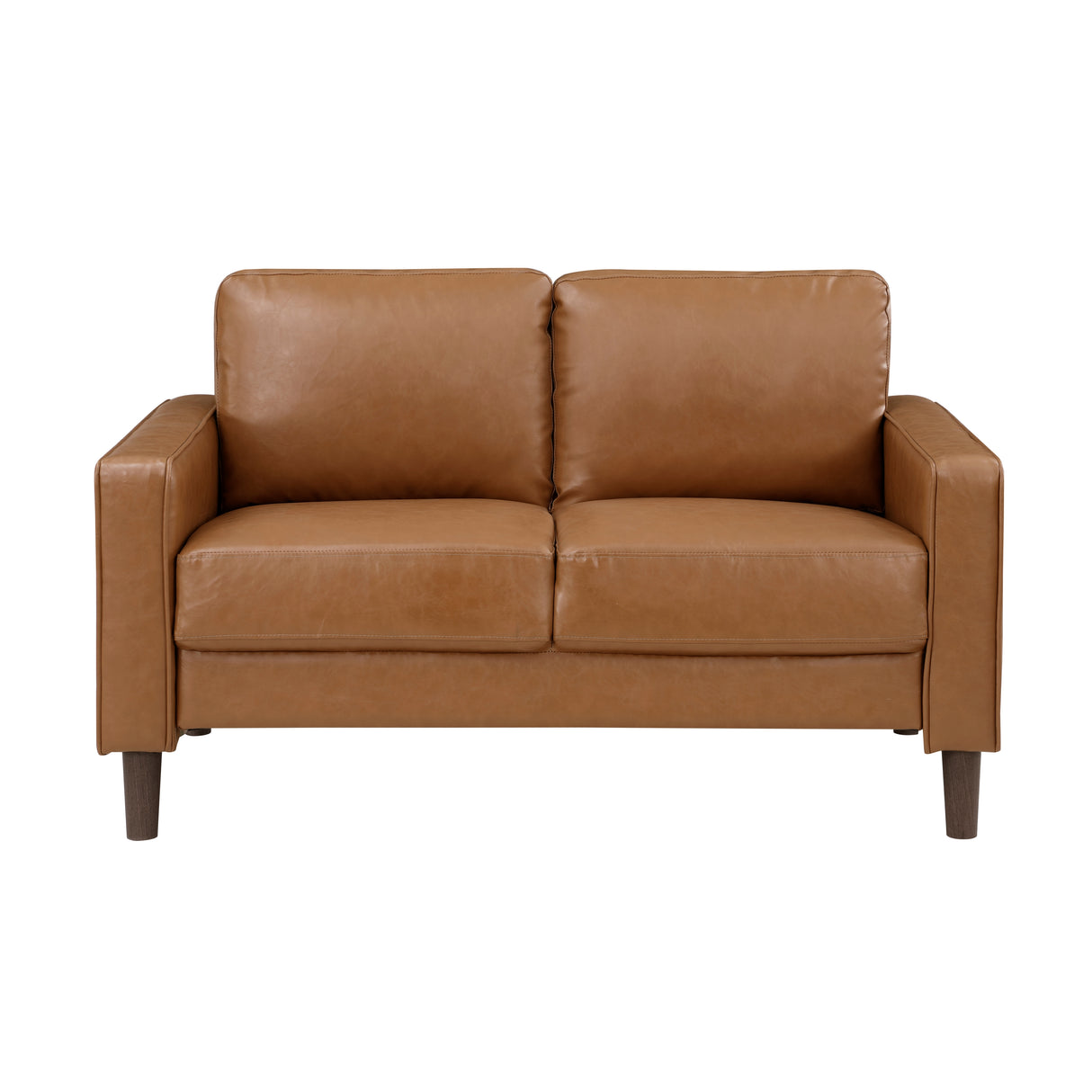 Malcolm Brown Faux Leather Loveseat from Homelegance - Luna Furniture