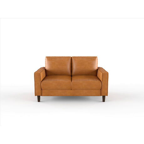 Malcolm Brown Faux Leather Loveseat from Homelegance - Luna Furniture