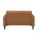 Malcolm Brown Faux Leather Loveseat from Homelegance - Luna Furniture