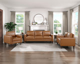 Malcolm Brown Faux Leather Loveseat from Homelegance - Luna Furniture