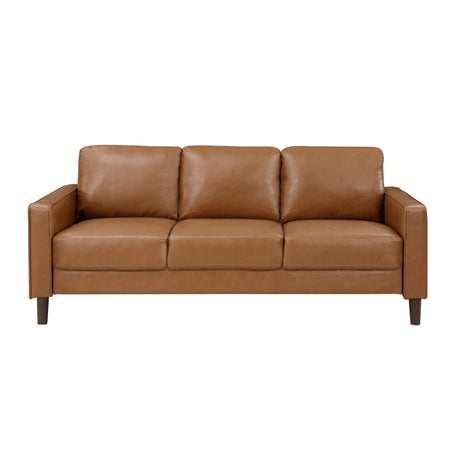 Malcolm Brown Faux Leather Sofa from Homelegance - Luna Furniture