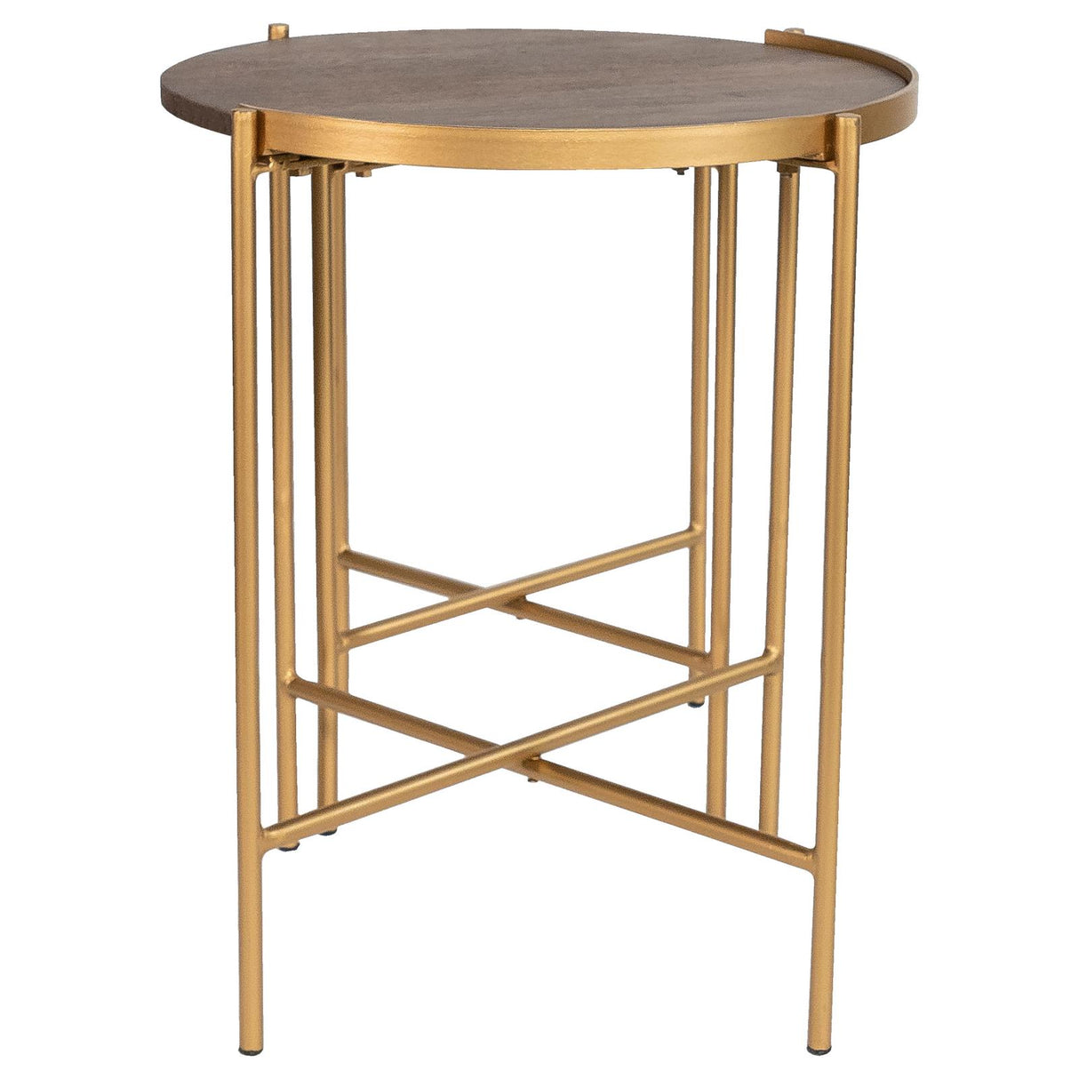 Malka Dark Brown and Gold 2-Piece Round Nesting Table from Coaster - Luna Furniture