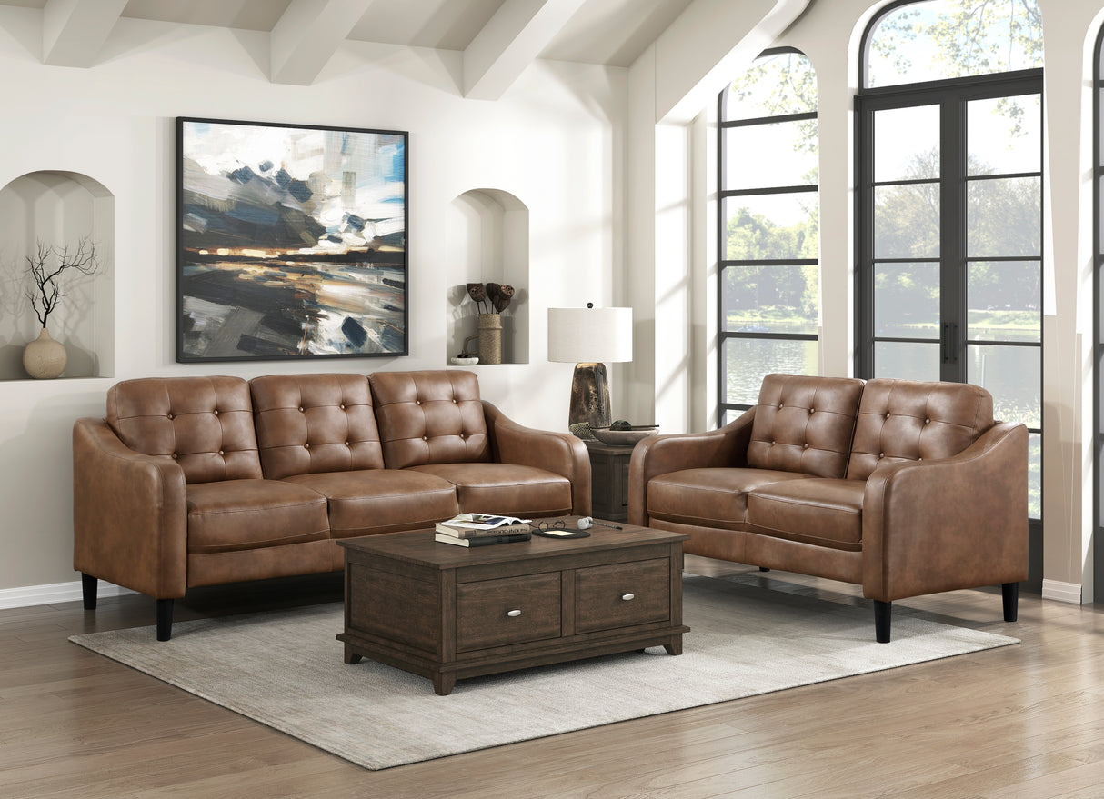 Mallory Brown Living Room Set from Homelegance - Luna Furniture