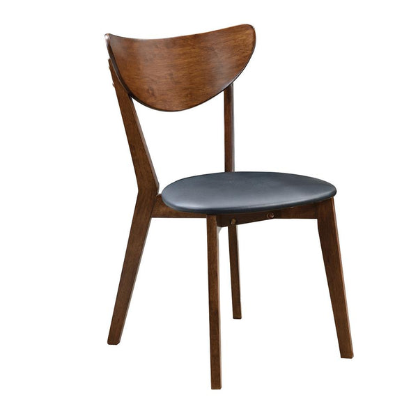 Malone Dark Walnut and Black Upholstered Dining Chairs, Set of 2
