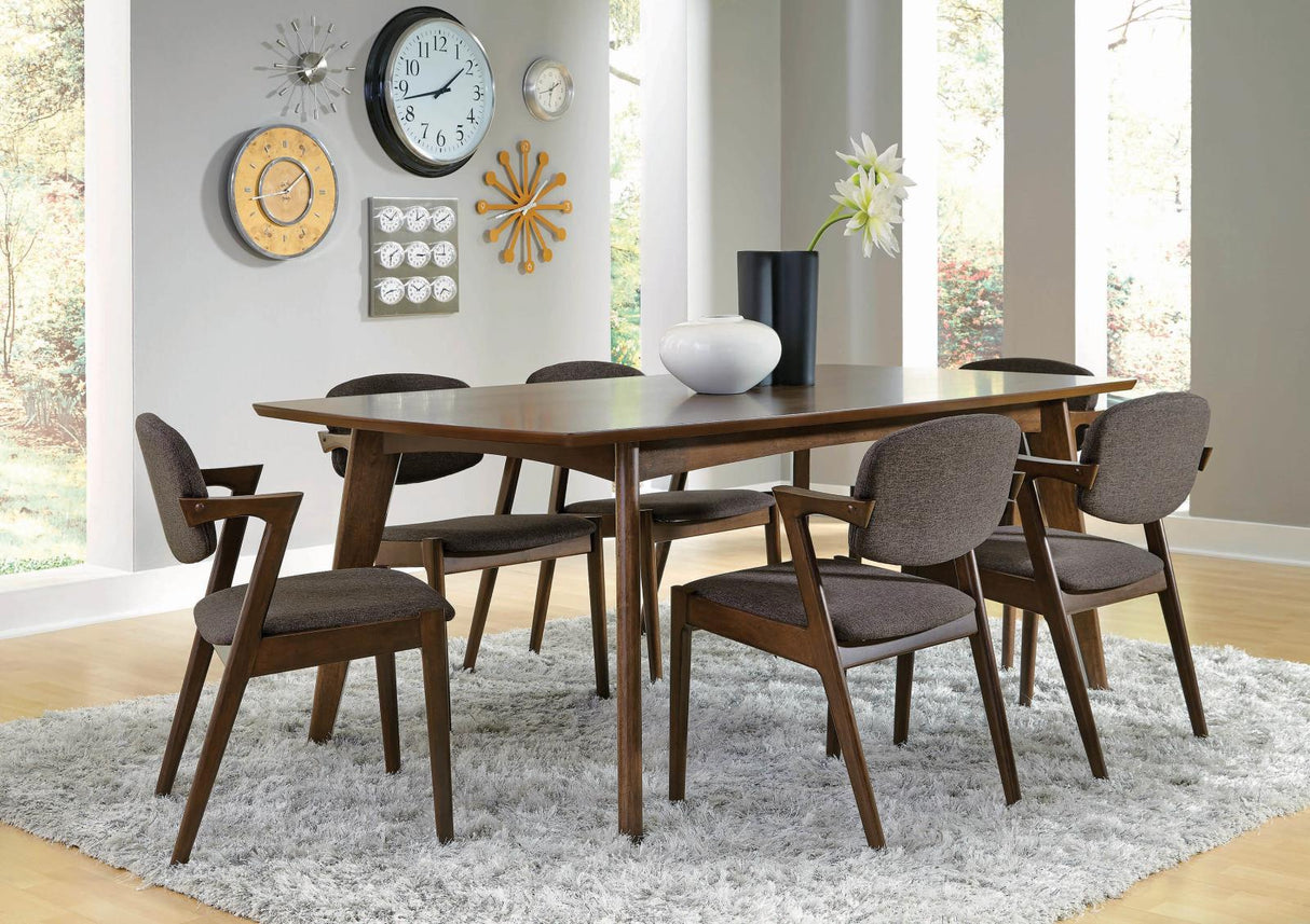 Malone Dark Walnut and Gray 7-Piece Rectangular Dining Set from Coaster - Luna Furniture