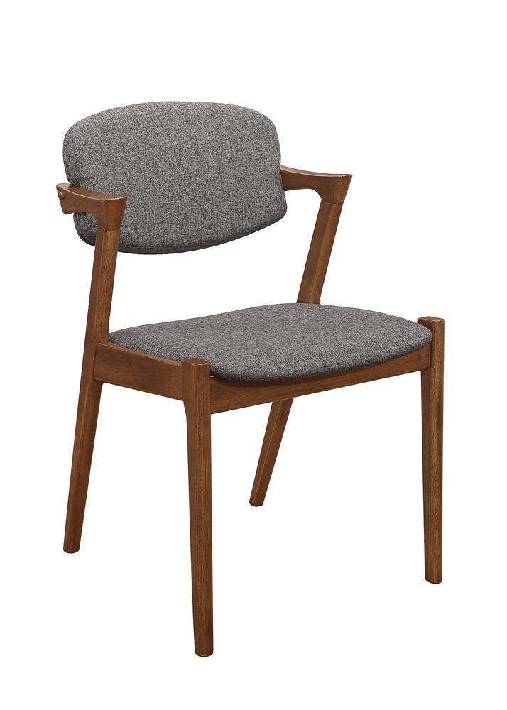 Coaster Malone Dining Side Chairs Grey and Dark Walnut (Set of 2