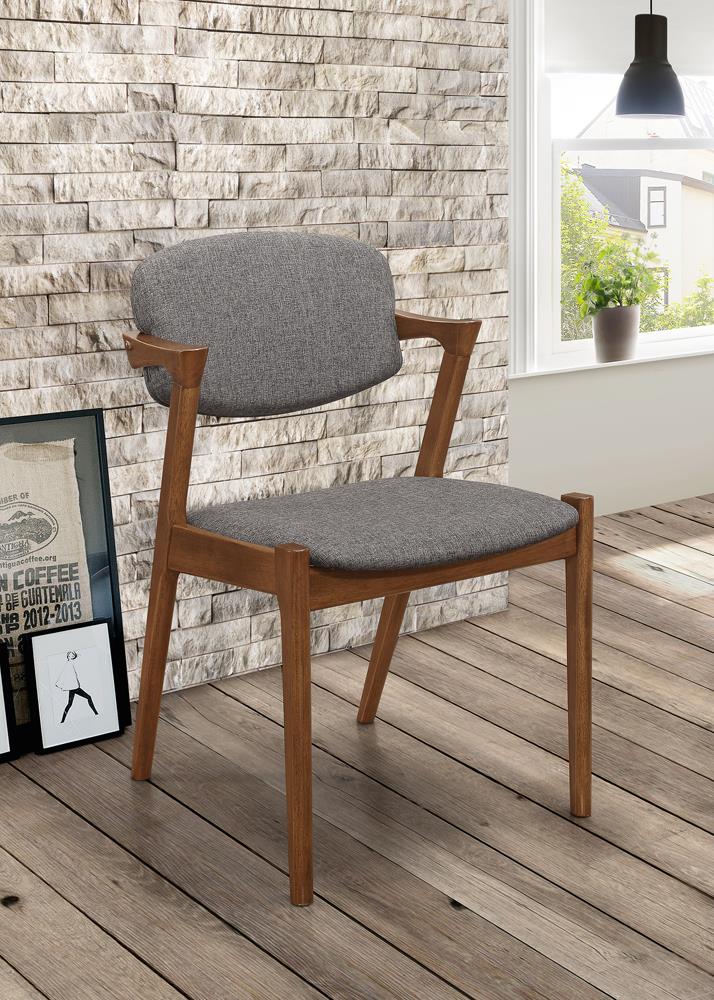 Coaster Malone Dining Side Chairs Grey and Dark Walnut (Set of 2
