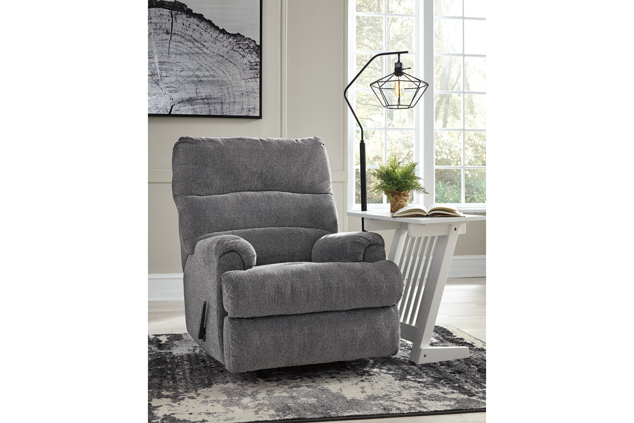 Man Fort Graphite Recliner from Ashley - Luna Furniture