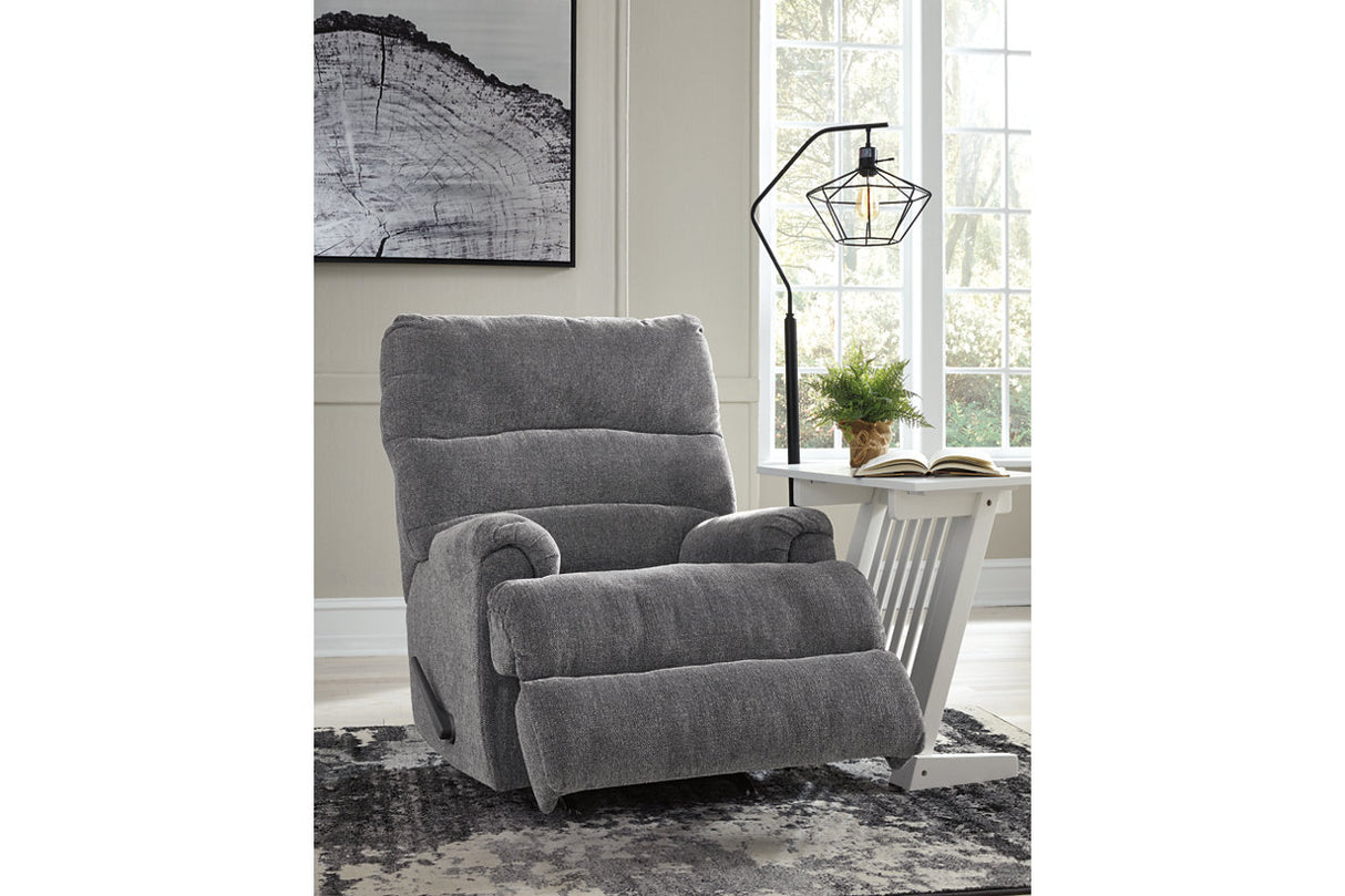 Man Fort Graphite Recliner from Ashley - Luna Furniture