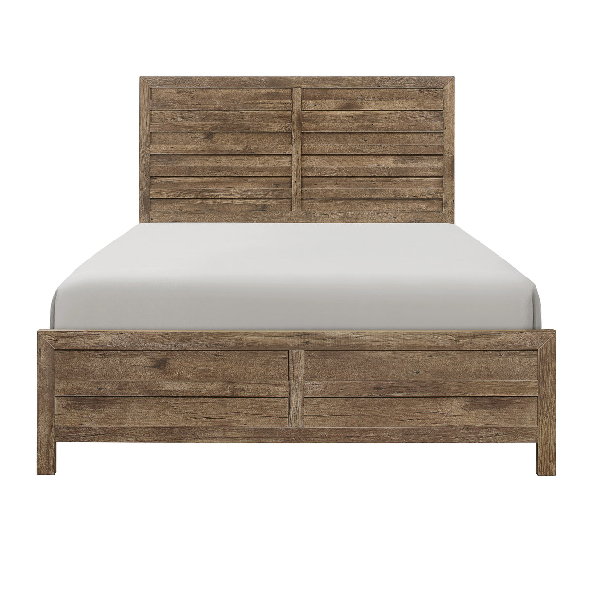 Mandan Weathered Pine King Panel Bed from Homelegance - Luna Furniture