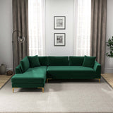 Mano Green Velvet RAF Sectional from Midinmod - Luna Furniture