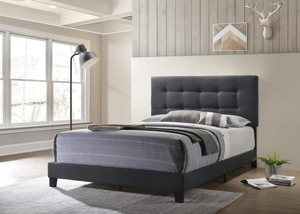 Mapes Charcoal Tufted Upholstered Eastern King Bed