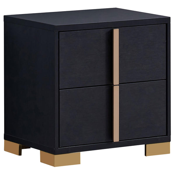 Marceline Black 2-Drawer Nightstand
