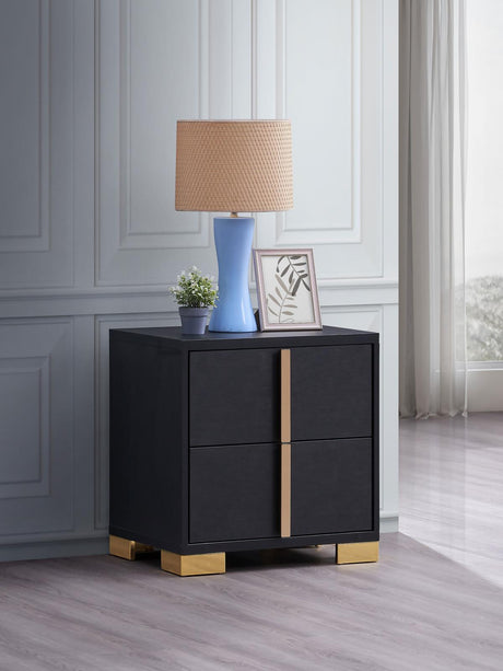 Marceline Black 2-Drawer Nightstand from Coaster - Luna Furniture