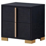 Marceline Black 2-Drawer Nightstand from Coaster - Luna Furniture