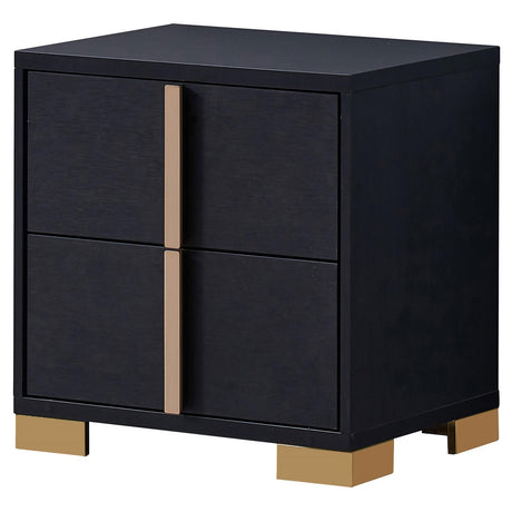 Marceline Black 2-Drawer Nightstand from Coaster - Luna Furniture