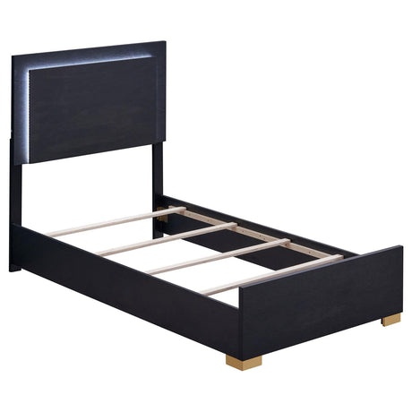 Marceline Black 4-Piece LED Twin Bedroom Set from Coaster - Luna Furniture