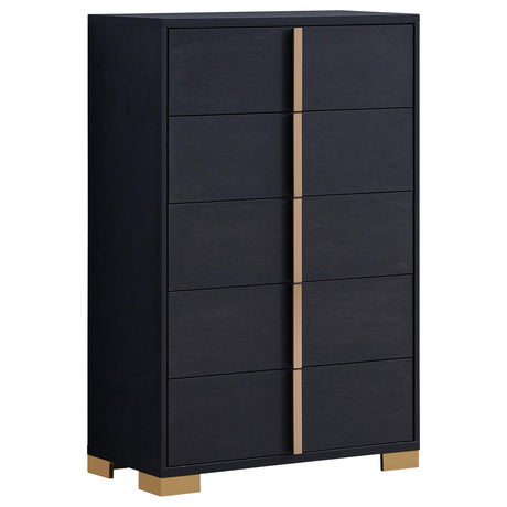 Marceline Black 5-Drawer Chest from Coaster - Luna Furniture