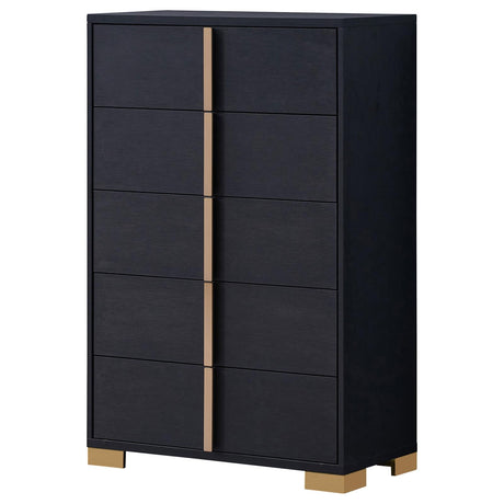 Marceline Black 5-Drawer Chest from Coaster - Luna Furniture