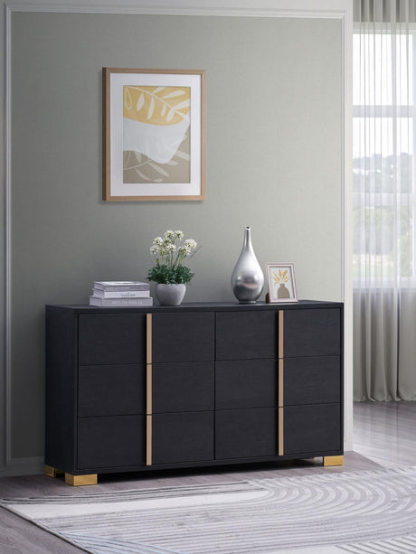 Marceline Black 6-Drawer Dresser from Coaster - Luna Furniture