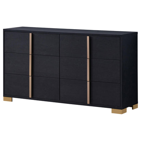 Marceline Black 6-Drawer Dresser from Coaster - Luna Furniture